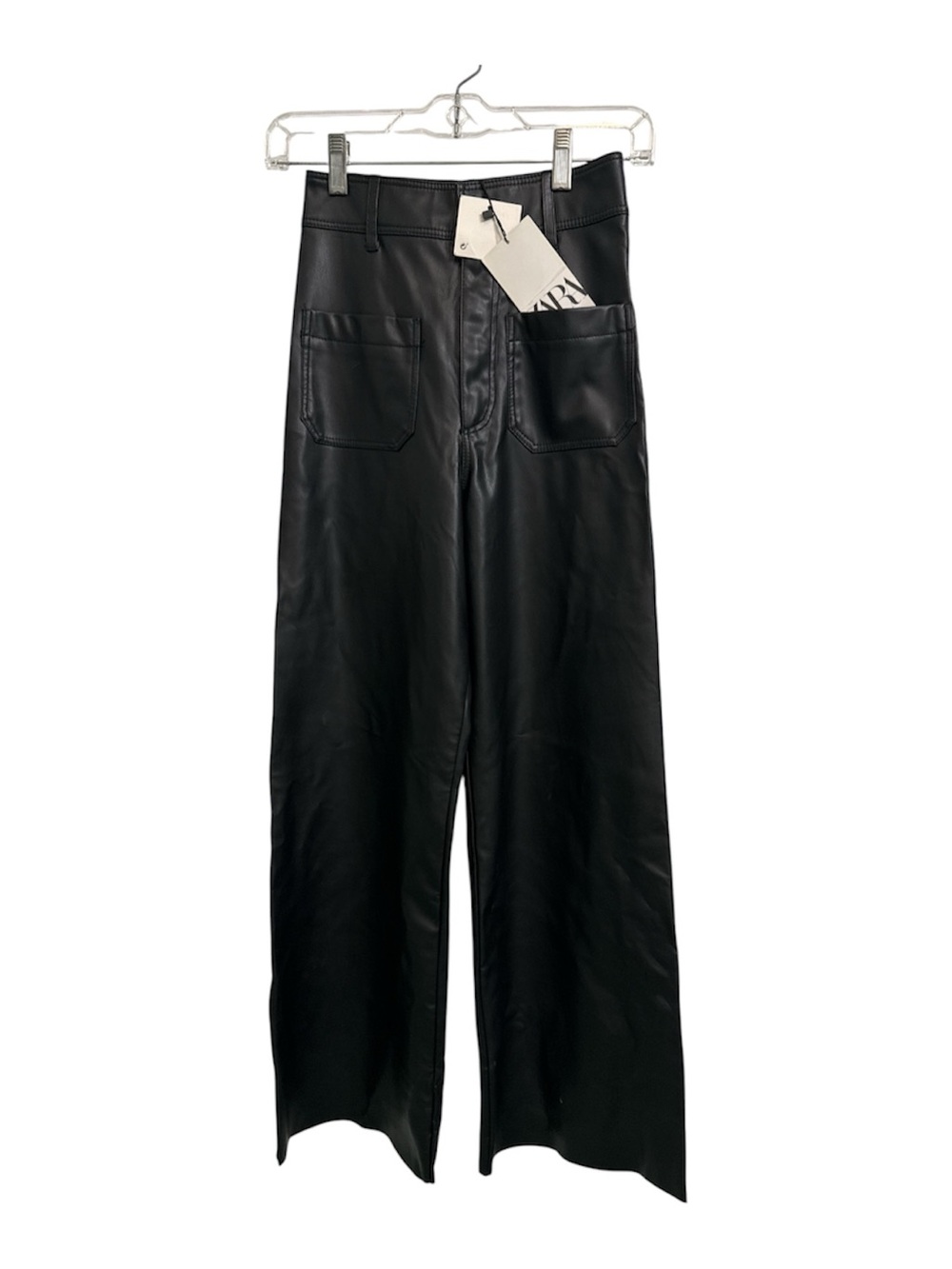 Zara The Marine Straight Faux Leather Pants US Size 0 NWT